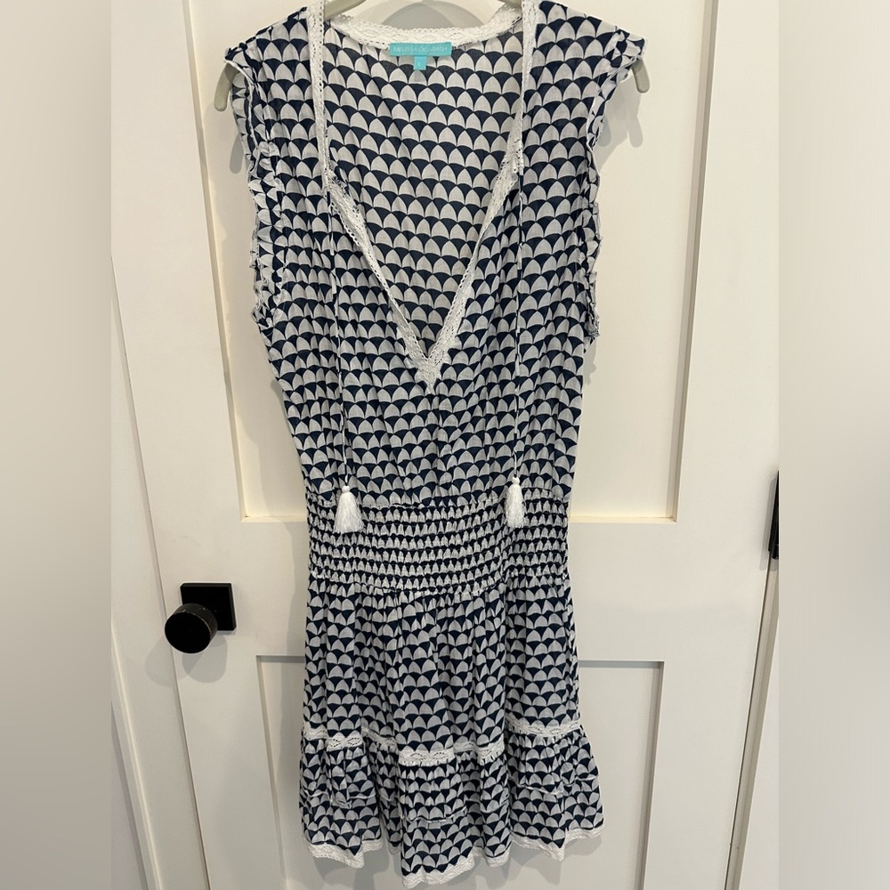 Melissa Odabash navy and white short sleeveless dress